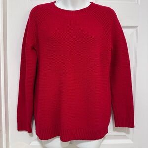 Talbots Women’s Size M Red Wool Blend Crew Neck Pullover Sweater Raglan Sleeve